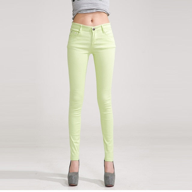 2019 Trousers Women Casual Pencil women Pants Slim Stretch White Jeans pantalones mujer