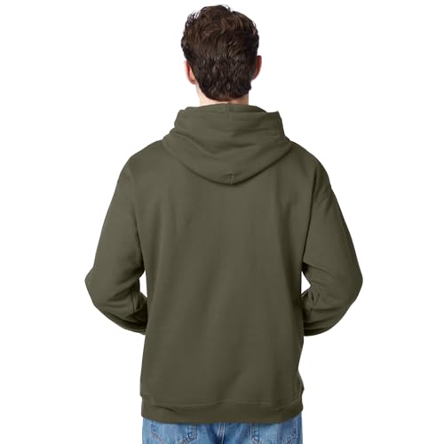 Hanes Men's Pullover EcoSmart Hooded Sweatshirt, Black, Large