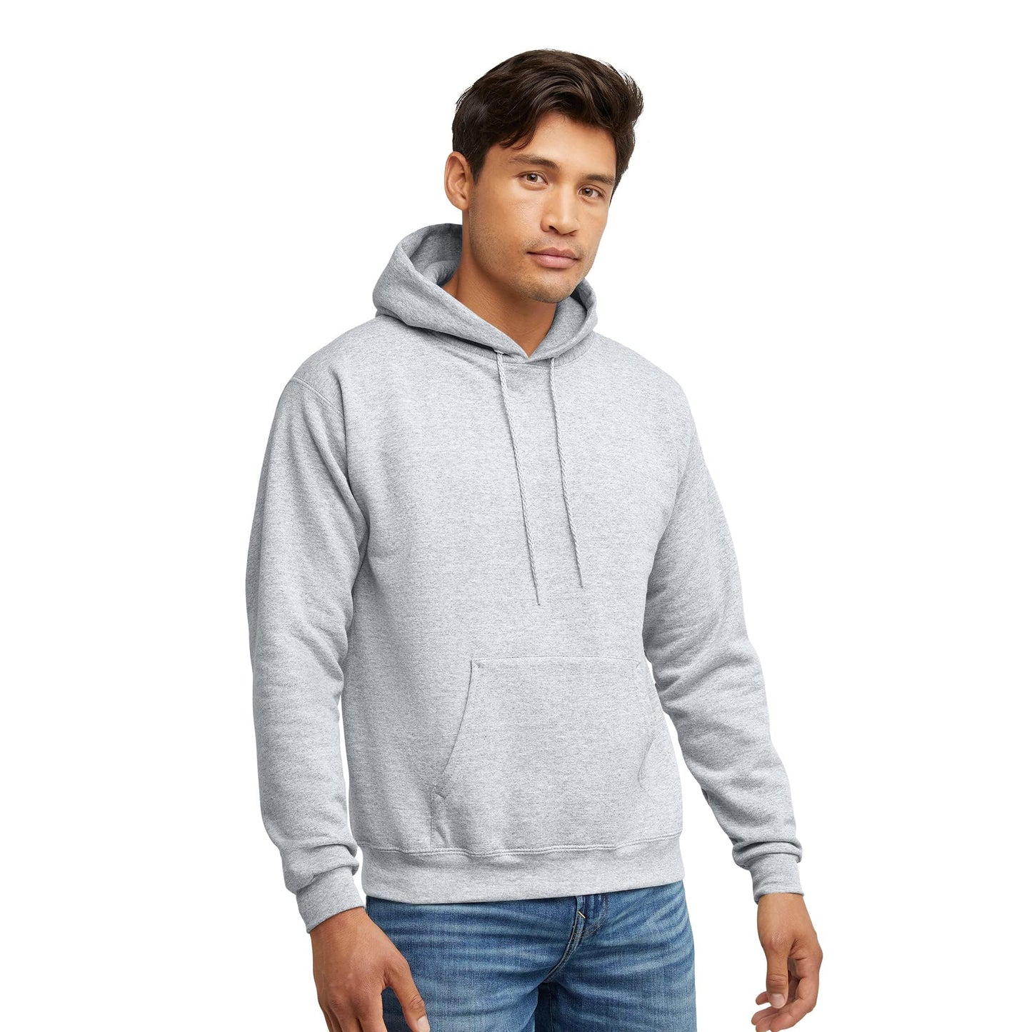 Hanes Men's Pullover EcoSmart Hooded Sweatshirt, Black, Large