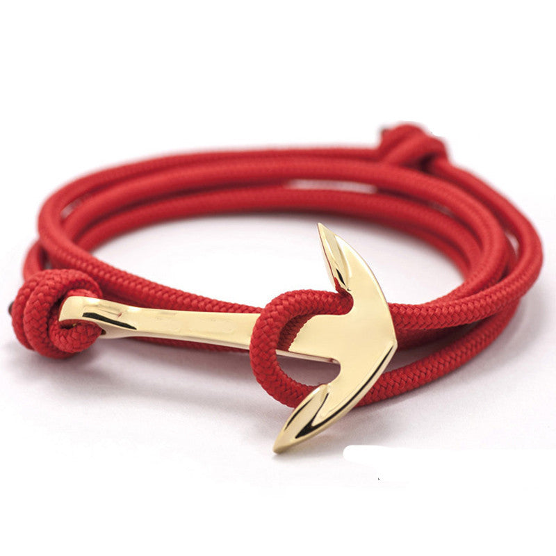 LKO 2017 HOT  Alloy Anchor Bracelet Multilayer Rope Bracelet for Women&Men Friendship Bracelets High Quality tom hope