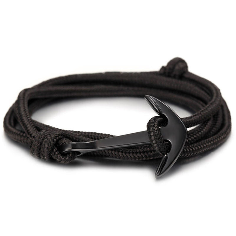 LKO 2017 HOT  Alloy Anchor Bracelet Multilayer Rope Bracelet for Women&Men Friendship Bracelets High Quality tom hope