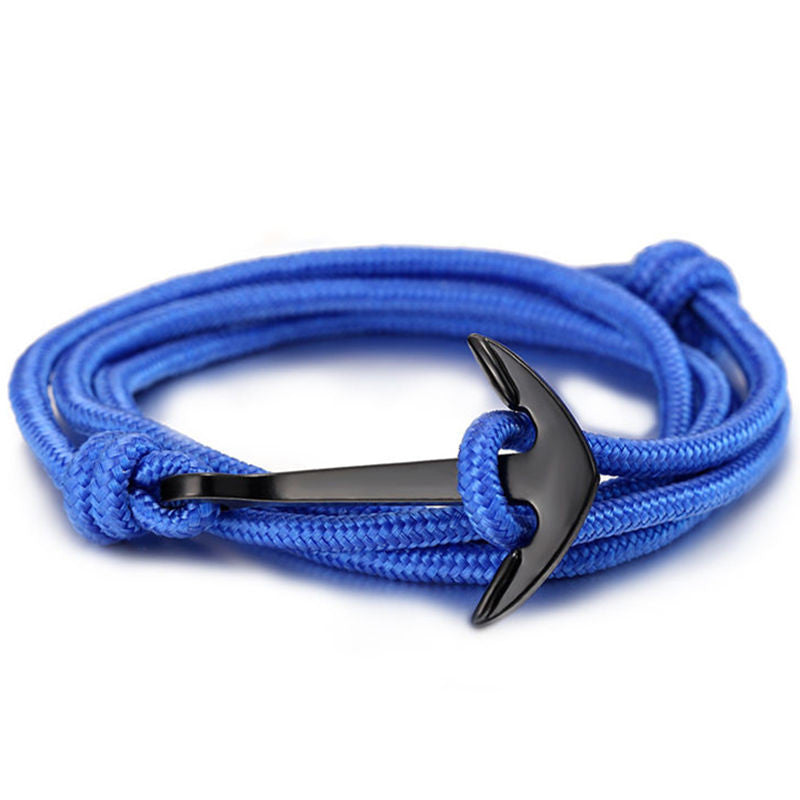 LKO 2017 HOT  Alloy Anchor Bracelet Multilayer Rope Bracelet for Women&Men Friendship Bracelets High Quality tom hope