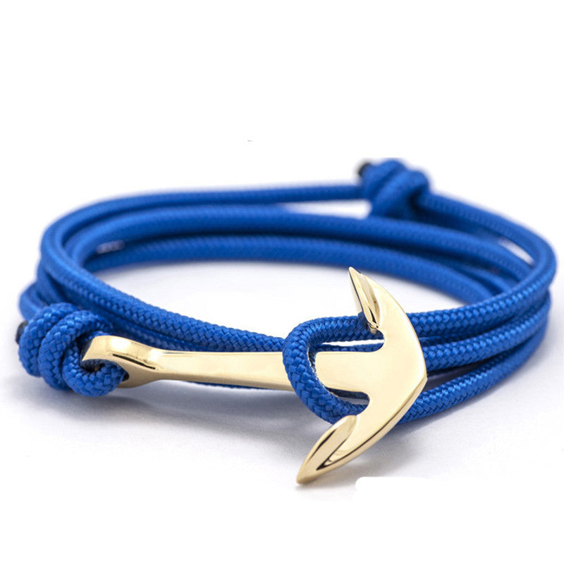 LKO 2017 HOT  Alloy Anchor Bracelet Multilayer Rope Bracelet for Women&Men Friendship Bracelets High Quality tom hope