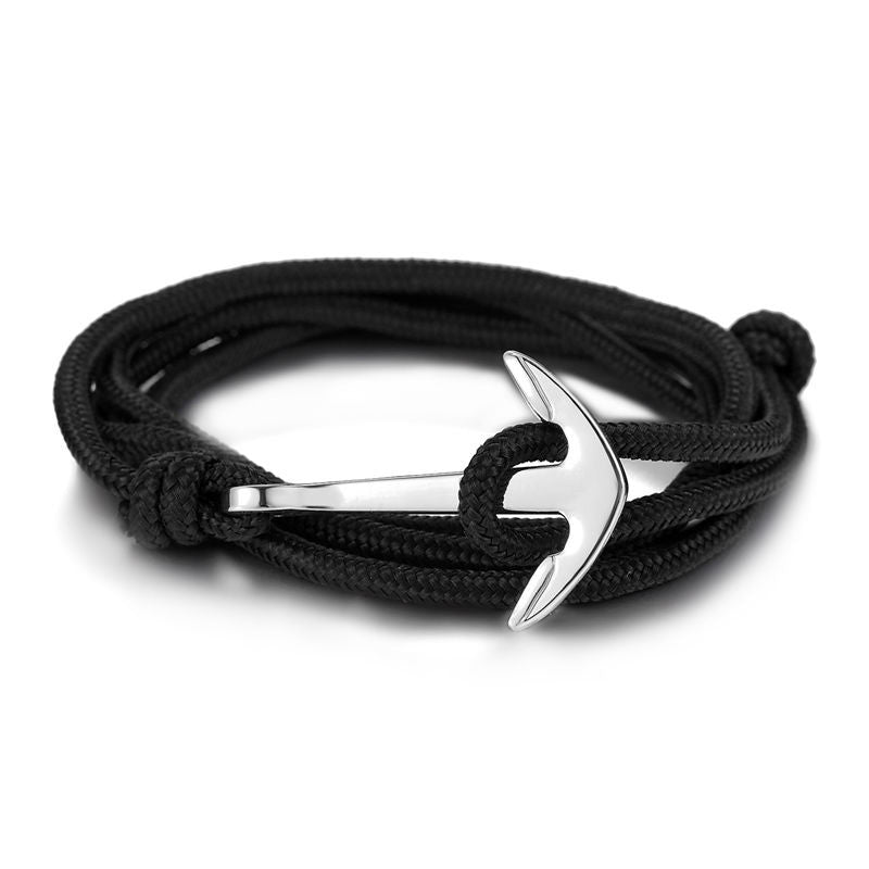 LKO 2017 HOT  Alloy Anchor Bracelet Multilayer Rope Bracelet for Women&Men Friendship Bracelets High Quality tom hope