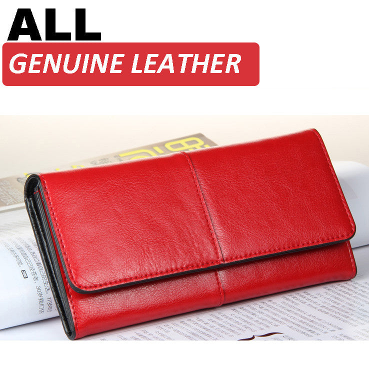 OTHERCHIC Ladies Women Wallets Genuine Leather Purses Long Wallet Woman Elegant Female Red Women's Wallets Leather Wallet Purse