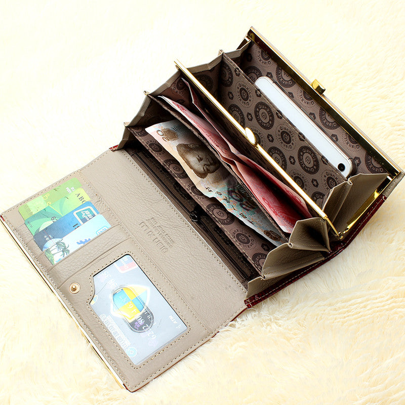 Qianxilu Brand Fashion Alligator Womens Wallets and Purses Patent Genuine Leather,Ladies Leather wallets