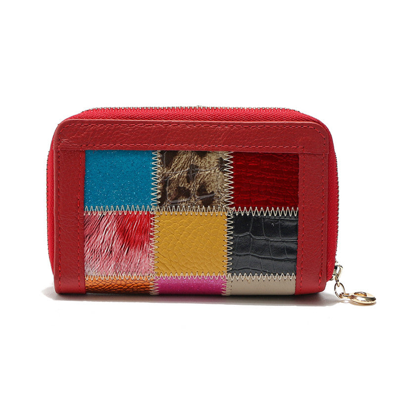 Women Luxury Brand Fashion Genuine Leather Patchwork Wallet Women Small Purse Female Short Design