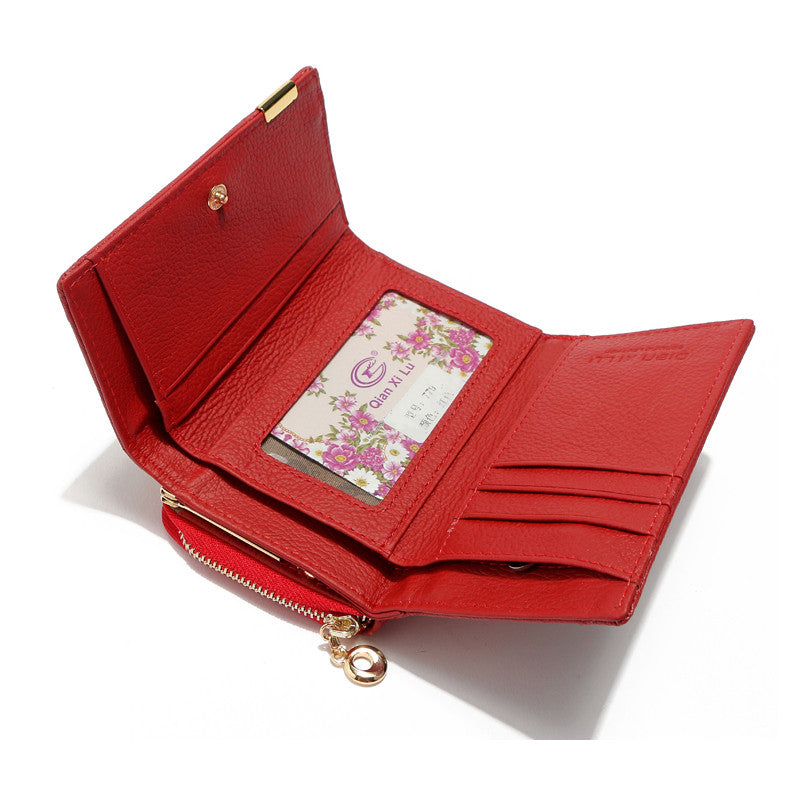 Women Luxury Brand Fashion Genuine Leather Patchwork Wallet Women Small Purse Female Short Design
