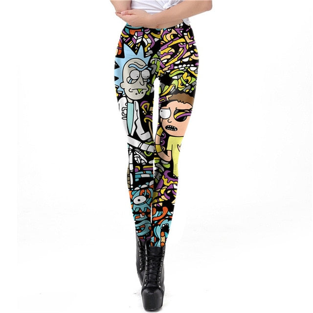 VIP FASHION 2019 New Body Building Pants Women Rick And Morty Printed Leggings Workout Cartoon Leggin