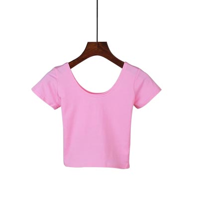 VILACOROA Best Sell Harajuku U Neck T-shirt Women Sexy Red Crop Top Short Sleeve T Shirt Tee Top Stretch T-shirts chemise femme