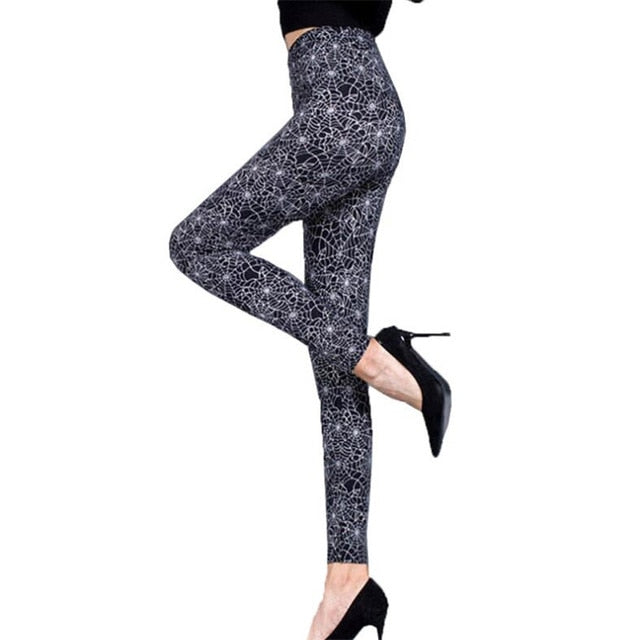 New Rose Flower Printed Leggings Fashion Sexy Women Lady Slim High Elastic Cotton Pants Multiple Colors Styles Trousers In Stock