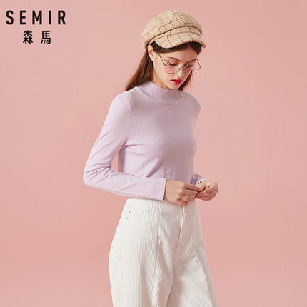 SEMIR Women Sweater 2019 Winter Tops Turtleneck Sweater Women Thin Pullover Jumper Knitted Sweater Pull Femme Clothing