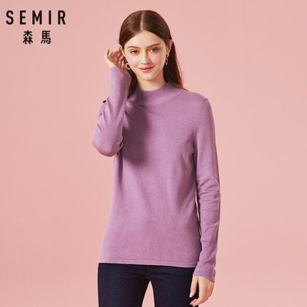 SEMIR Women Sweater 2019 Winter Tops Turtleneck Sweater Women Thin Pullover Jumper Knitted Sweater Pull Femme Clothing