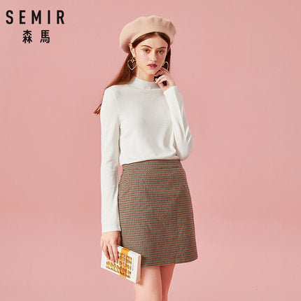 SEMIR Women Sweater 2019 Winter Tops Turtleneck Sweater Women Thin Pullover Jumper Knitted Sweater Pull Femme Clothing