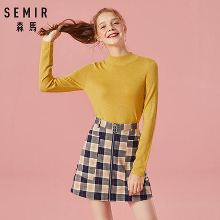 SEMIR Women Sweater 2019 Winter Tops Turtleneck Sweater Women Thin Pullover Jumper Knitted Sweater Pull Femme Clothing