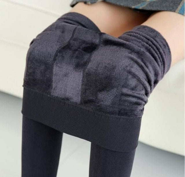 Free Shipping Women Leggings inside Thicken Fur Warm Leggings womens winter fleece legging pants female velvet leggins