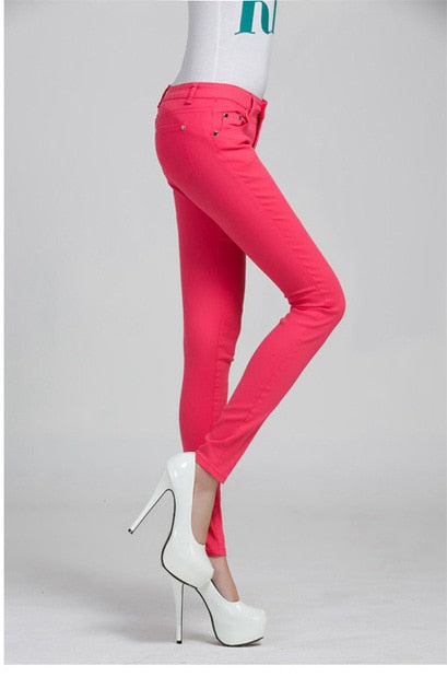 2019 Trousers Women Casual Pencil  women Pants Slim  Stretch White Jeans pantalones mujer