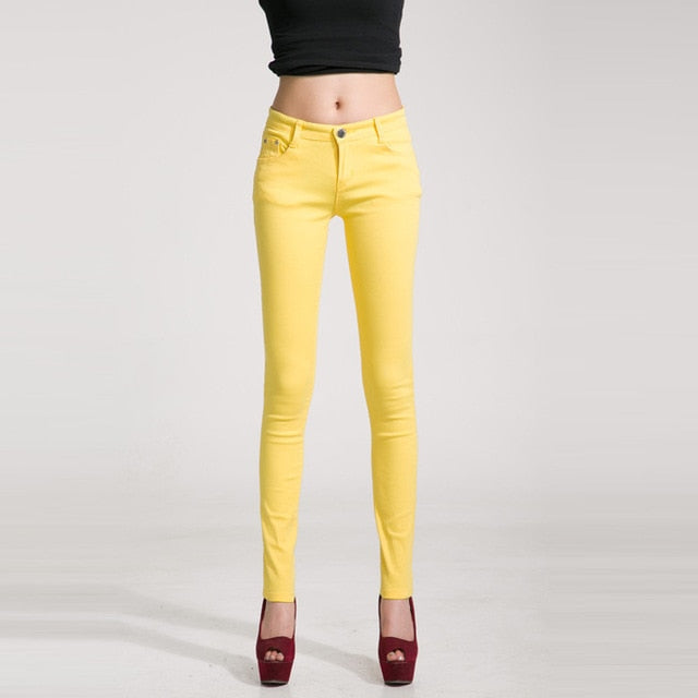 2019 Trousers Women Casual Pencil  women Pants Slim  Stretch White Jeans pantalones mujer