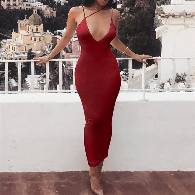 Neon New Sexy Lady Night Club Dress Midi Summer Women Elegant Party Fluorescent Backless Spaghetti Strap Bodycon Dress PR272G