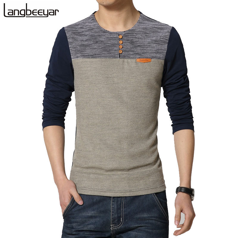 Hot 2017 New Spring Fashion Brand O-Neck Slim Fit Long Sleeve T Shirt Men Trend Casual Men T-Shirt Korean T Shirts 4XL 5XL