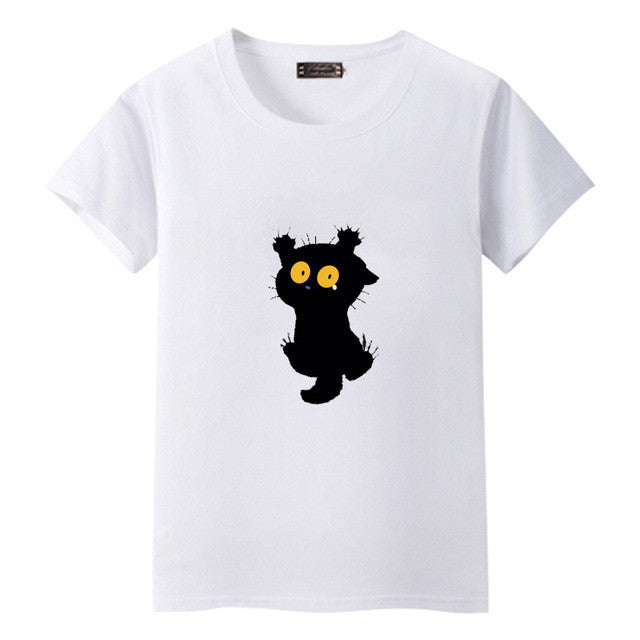 Dandeqi Naughty Black Cat 3D T shirt Women Lovely Shirt Good Quality Comfortable Brand Shirts Soft Tops