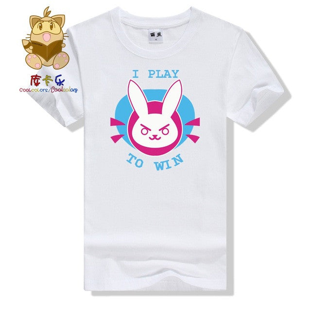 Hot game watch over character lovely t shirt D.VA DVA t shirt high quality lovely rabbit printing colorful t shirt ac248