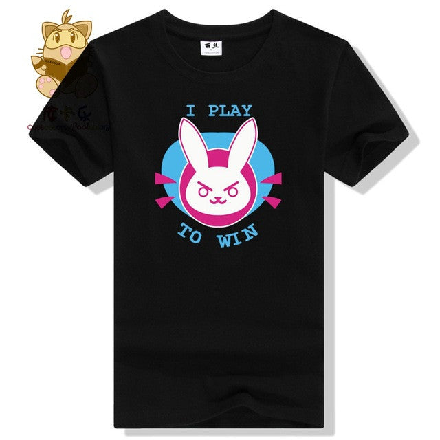 Hot game watch over character lovely t shirt D.VA DVA t shirt high quality lovely rabbit printing colorful t shirt ac248