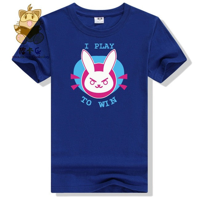 Hot game watch over character lovely t shirt D.VA DVA t shirt high quality lovely rabbit printing colorful t shirt ac248