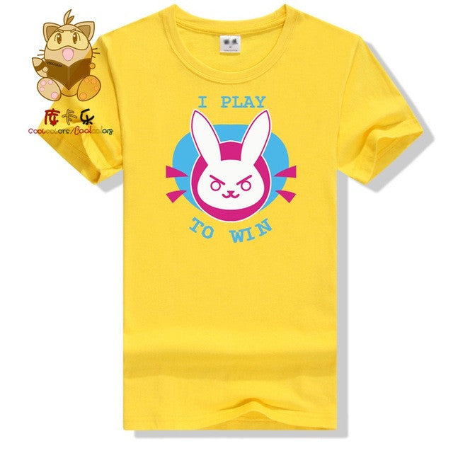 Hot game watch over character lovely t shirt D.VA DVA t shirt high quality lovely rabbit printing colorful t shirt ac248