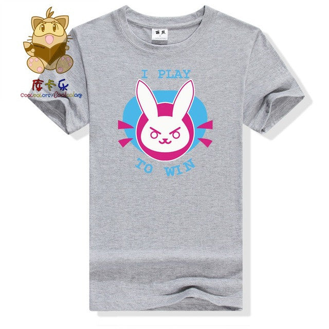 Hot game watch over character lovely t shirt D.VA DVA t shirt high quality lovely rabbit printing colorful t shirt ac248