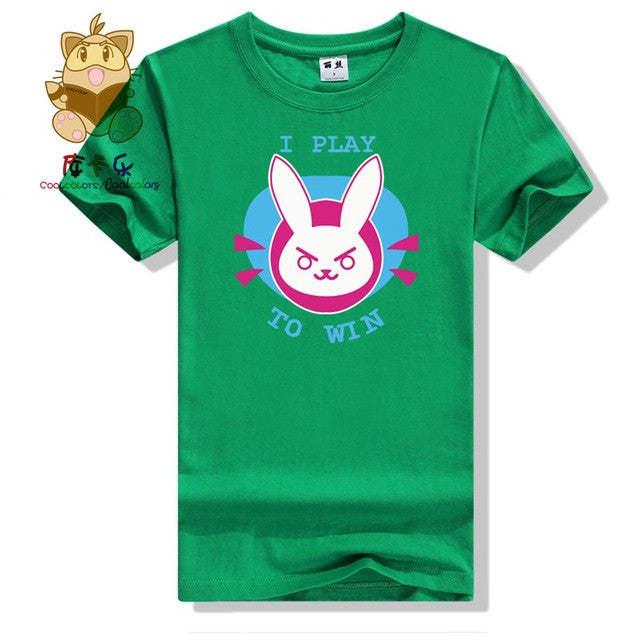 Hot game watch over character lovely t shirt D.VA DVA t shirt high quality lovely rabbit printing colorful t shirt ac248