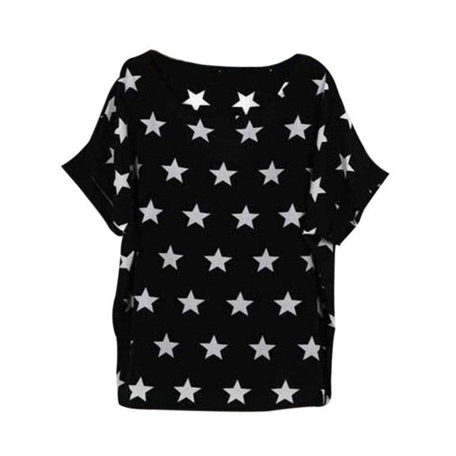 Summer Fashion O Neck Bird Printed Women Tops Colorful Short Sleeve Female T-Shirts Batwing Loose Chiffon Shirt Feminino