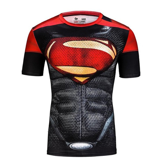 Men Compression Shirts Skin Tight Thermal under Short Sleeve Jerseys Rashguard  Crossfit Exercise Workout Fitness Sportswear