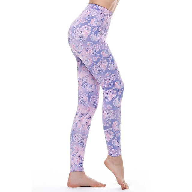 KYKU Brand Unicorn Leggings Women Leggins Fitness Legging Sexy Pants High Waist Push Up Shiny 3d Printed Rainbow Star Cat Donuts