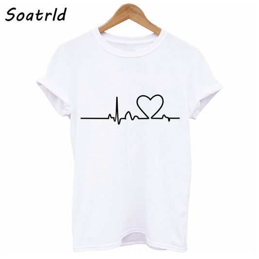 Soatrld 2018 New Harajuku Love Printed Women T-shirts Casual Tee Tops Summer Short Sleeve Female T shirt Women Clothing