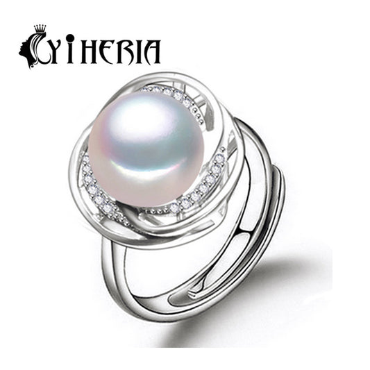 CYTHERIA 100% natural Pearl rings,Drop Shape Natural Freshwater Pearl s925 Silver ring Free Shipping