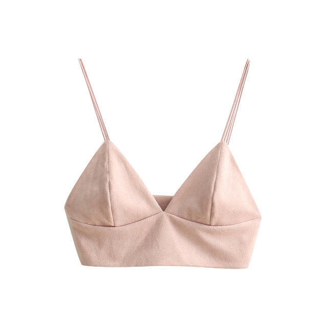 2019 Summer Bralette Crop Top Sexy Pink Strappy Suede Cami Camisole Casual Women Tops