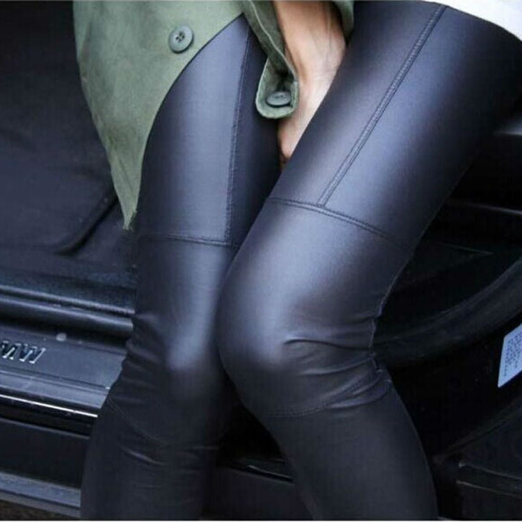 2019 women sexy Black coffee Modal leggings leggin plus size girl pants Patent leggings free shipping