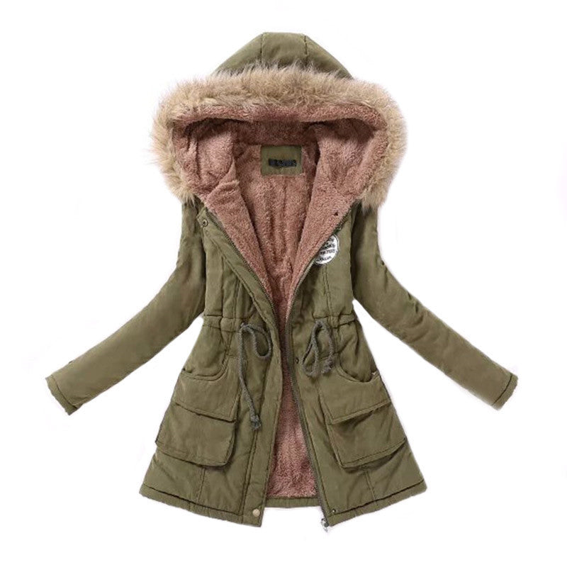 Womens Parka Casual Outwear Autumn Winter Military Hooded Coat Winter Jacket Women Fur Coats Women's Winter Jackets And Coats