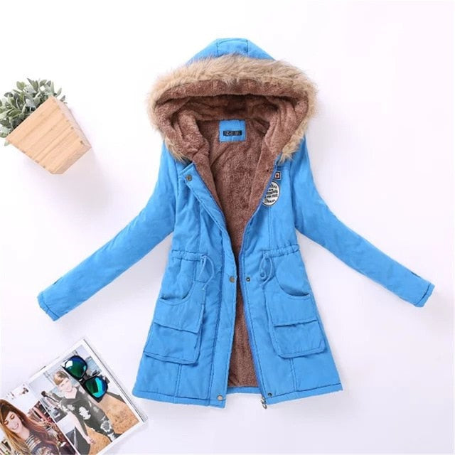 Womens Parka Casual Outwear Autumn Winter Military Hooded Coat Winter Jacket Women Fur Coats Women's Winter Jackets And Coats