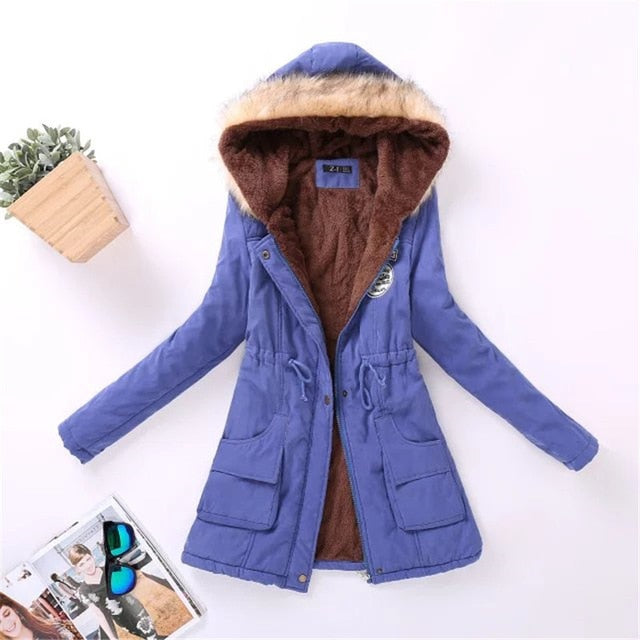 Womens Parka Casual Outwear Autumn Winter Military Hooded Coat Winter Jacket Women Fur Coats Women's Winter Jackets And Coats