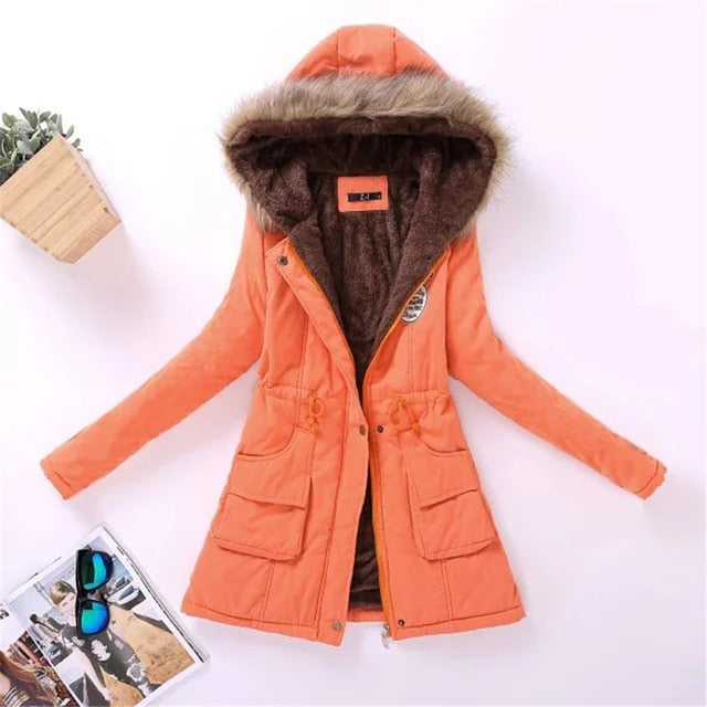 Womens Parka Casual Outwear Autumn Winter Military Hooded Coat Winter Jacket Women Fur Coats Women's Winter Jackets And Coats