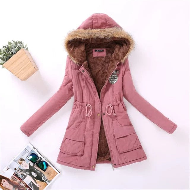 Womens Parka Casual Outwear Autumn Winter Military Hooded Coat Winter Jacket Women Fur Coats Women's Winter Jackets And Coats