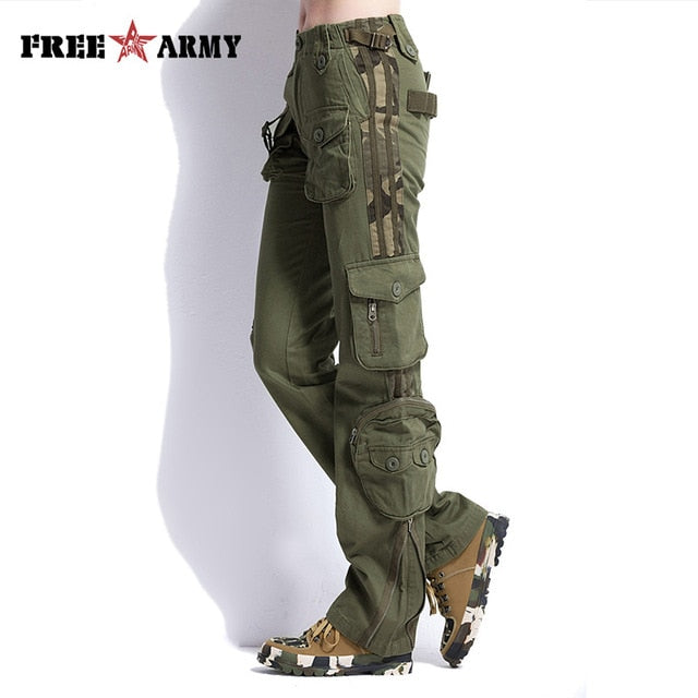 Brand Plus Size Women Pants Camouflage Cargo Pants Unisex Pants & Capris Army Military Pants Man Pockets Women's Clothing