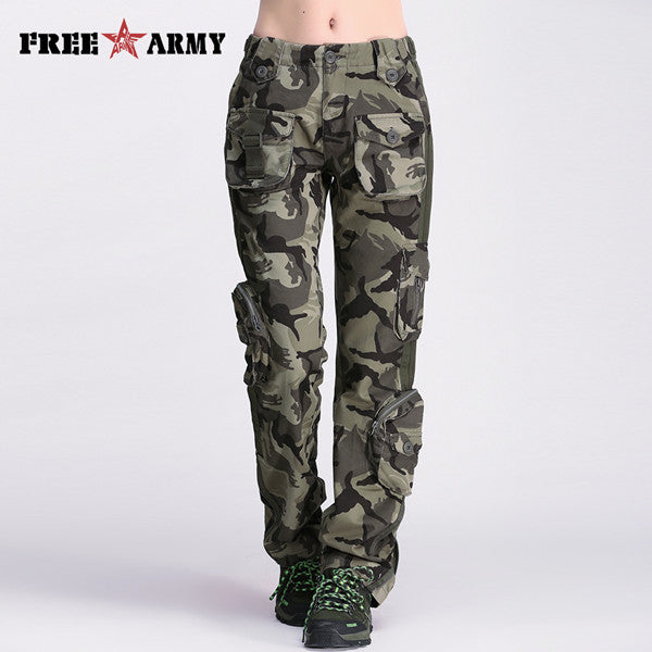 Brand Plus Size Women Pants Camouflage Cargo Pants Unisex Pants & Capris Army Military Pants Man Pockets Women's Clothing