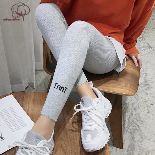 2019 New Fashion Women's Spring And Summer High Elasticity And Good Quality Slim Fitness Capris Streetwear Leggings Cotton Pants