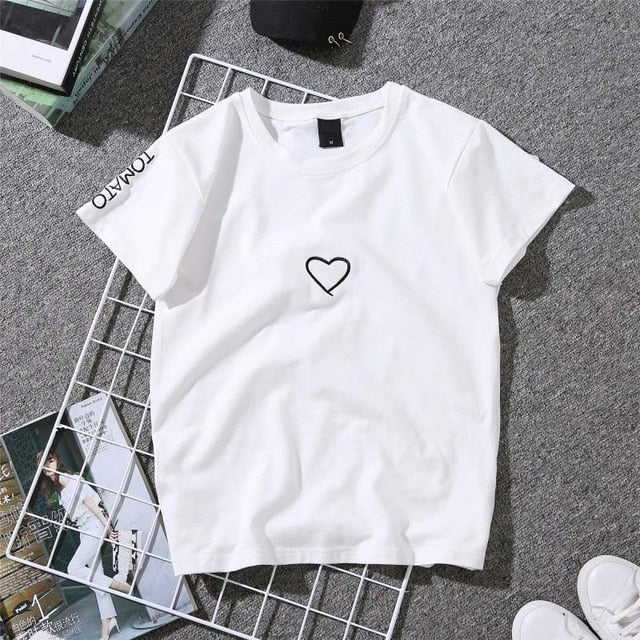 2019 New Women T-shirts Casual Harajuku Love Printed Tops Tee Summer Female T shirt Short Sleeve T shirt For Women Clothing