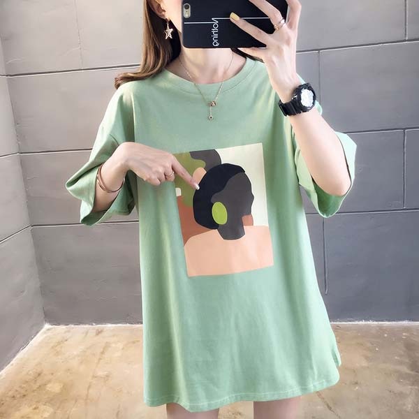 Summer 2019 casual Women T-shirts Ulzzang Streetwear kawaii cartoon print Tshirt Korean Style Tops Harajuku short sleeve t shirt