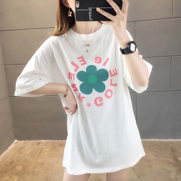 Summer 2019 casual Women T-shirts Ulzzang Streetwear kawaii cartoon print Tshirt Korean Style Tops Harajuku short sleeve t shirt