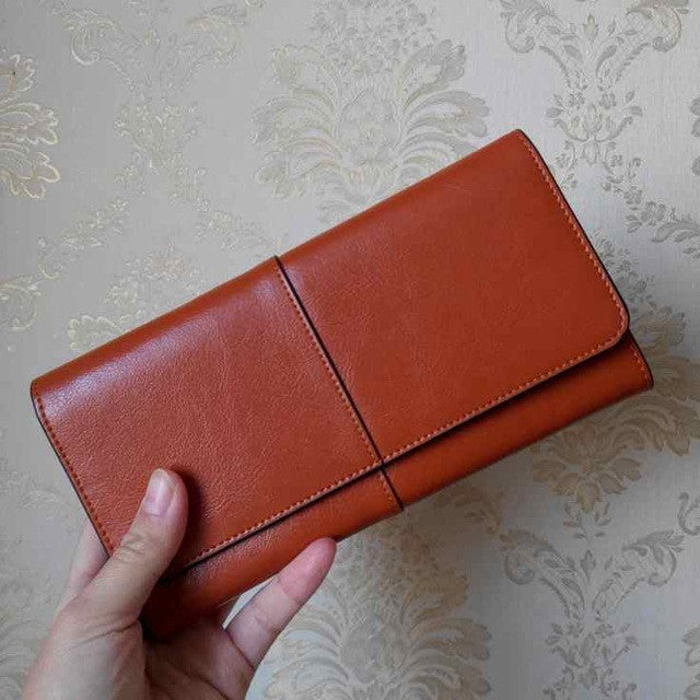 OTHERCHIC Ladies Women Wallets Genuine Leather Purses Long Wallet Woman Elegant Female Red Women's Wallets Leather Wallet Purse